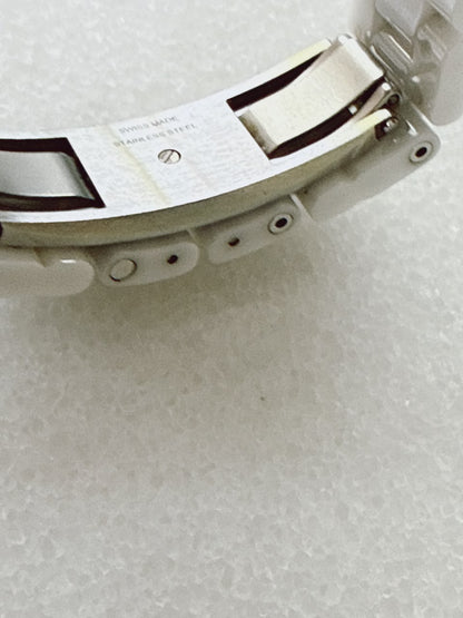 WHITE CERAMIC AND STEEL J12 WATCH 33MM