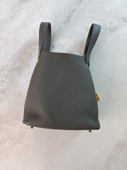 GRIS MEYER PICOTIN 18 CLEMENCE LEATHER GOLD HARDWARE