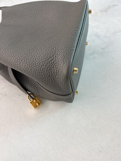 GRIS MEYER PICOTIN 18 CLEMENCE LEATHER GOLD HARDWARE
