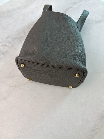 GRIS MEYER PICOTIN 18 CLEMENCE LEATHER GOLD HARDWARE