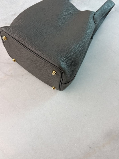 GRIS MEYER PICOTIN 18 CLEMENCE LEATHER GOLD HARDWARE