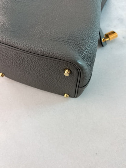 GRIS MEYER PICOTIN 18 CLEMENCE LEATHER GOLD HARDWARE