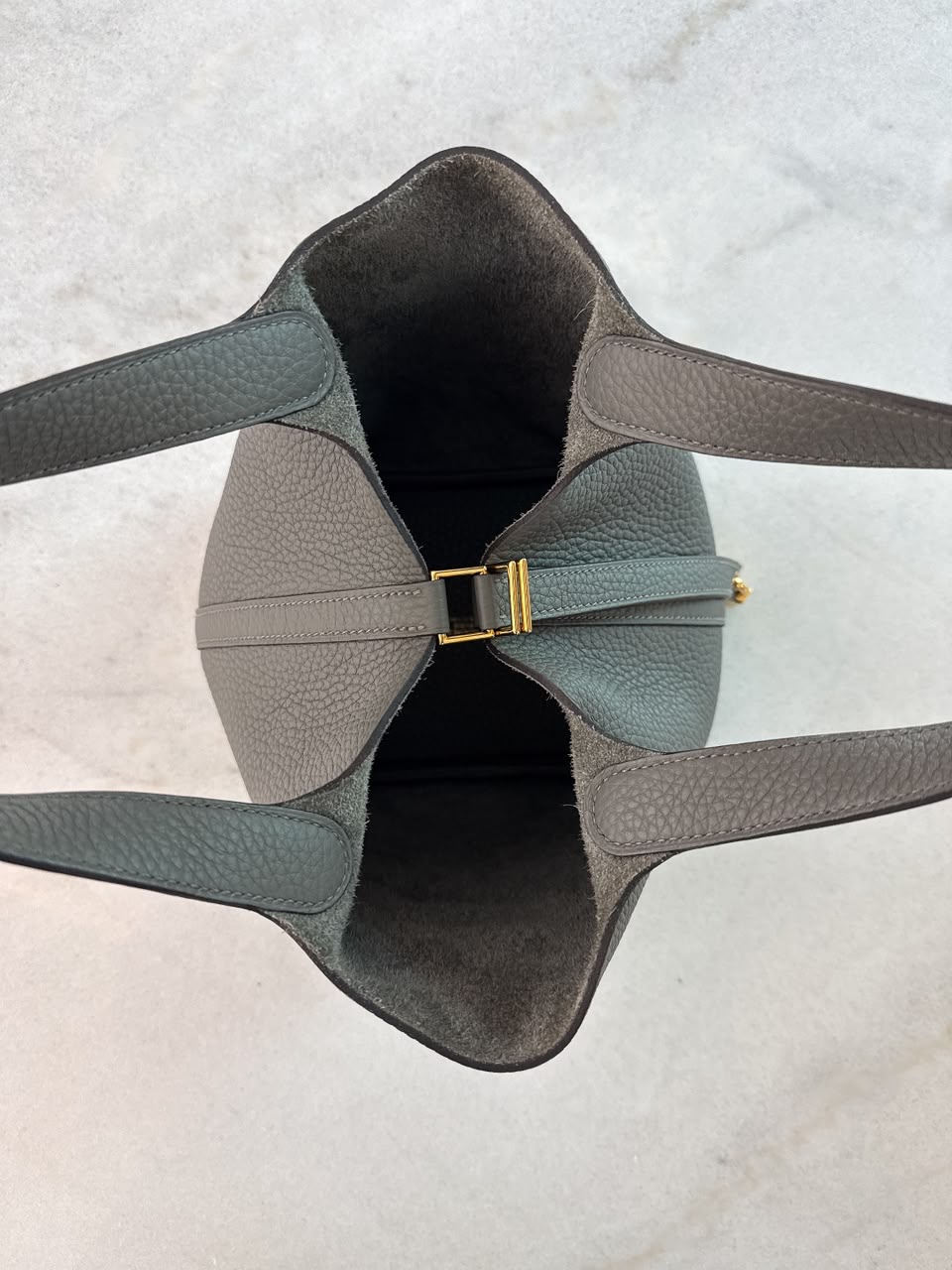 GRIS MEYER PICOTIN 18 CLEMENCE LEATHER GOLD HARDWARE