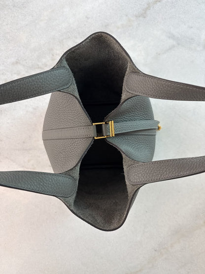 GRIS MEYER PICOTIN 18 CLEMENCE LEATHER GOLD HARDWARE