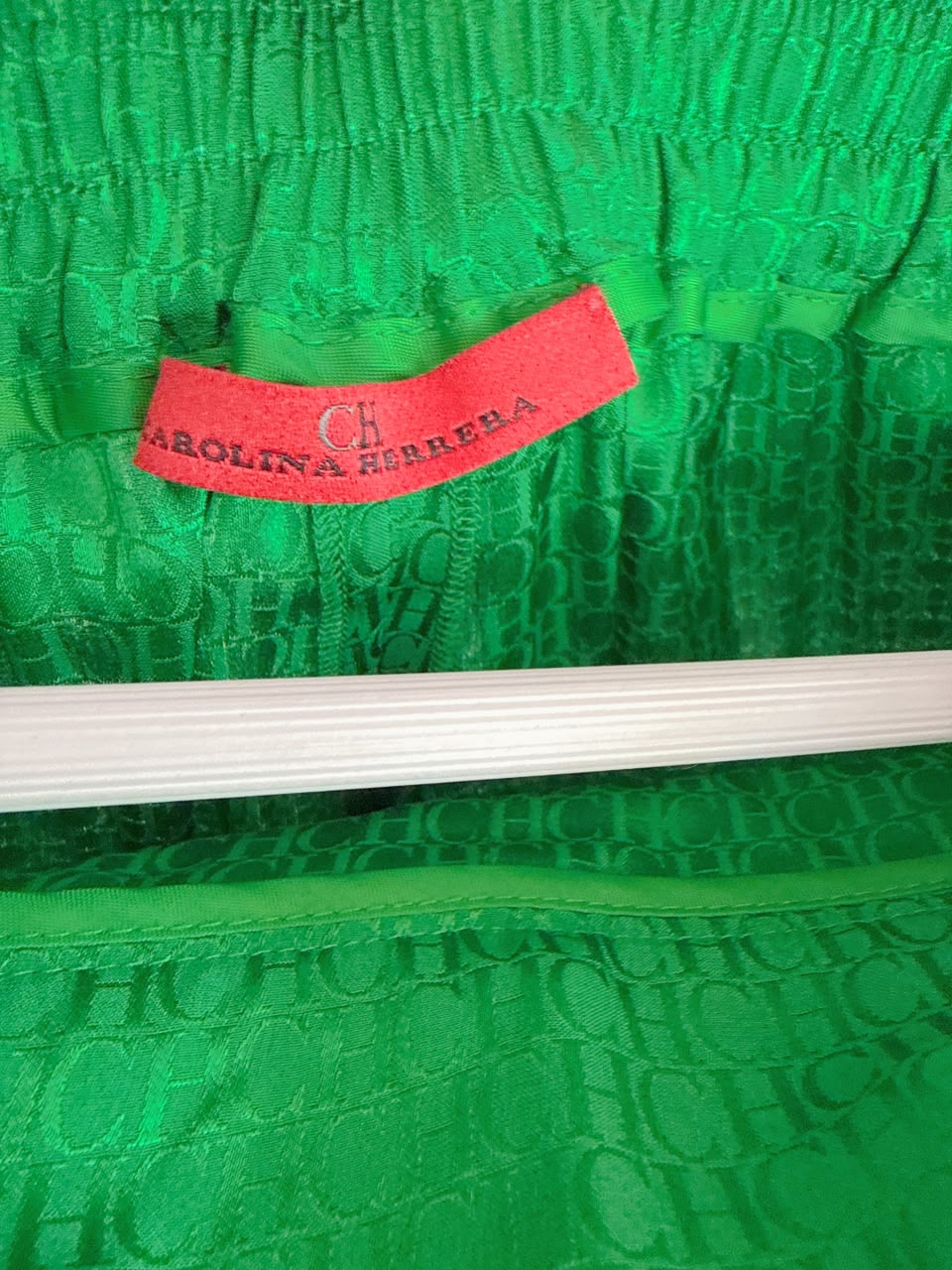 GREEN LOGO PATTERN PANTS XS