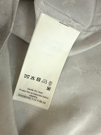 LIGHT GRAY SILK MONOGRAM CLOUD SLEEVELESS SHIRT 34