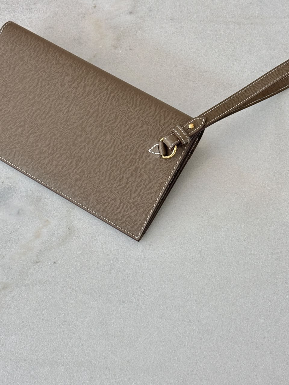 ETOUPE KELLY POCKET MADAME CALFKIN LONG WALLET