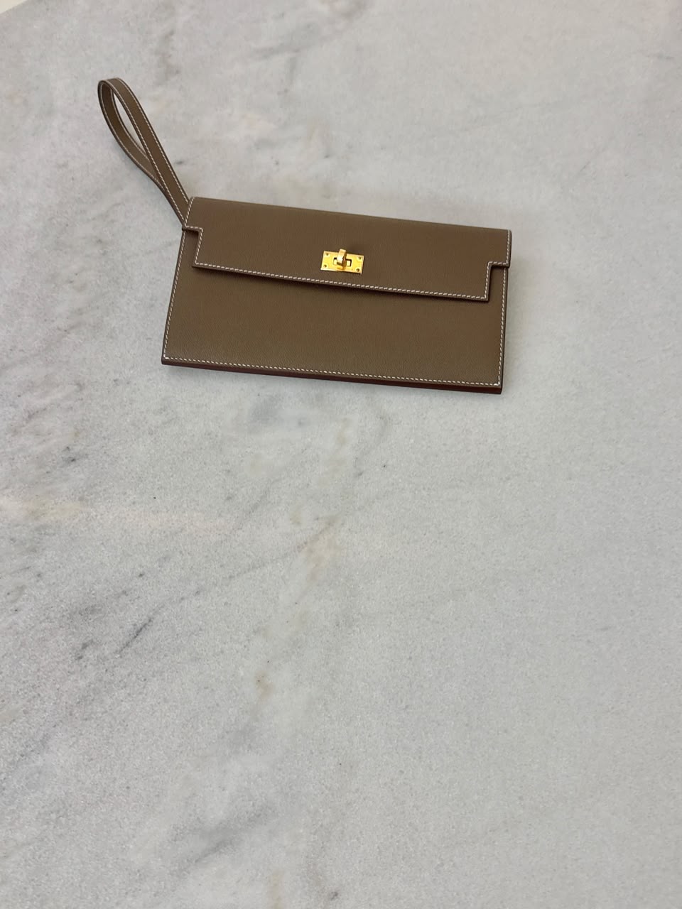 ETOUPE KELLY POCKET MADAME CALFKIN LONG WALLET