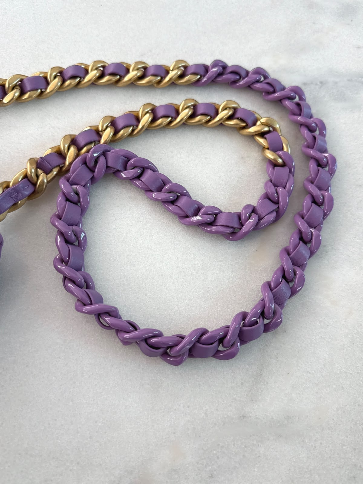 PURPLE LAMBSKIN LEATHER MINI CANDY CHAIN FLAP BAG