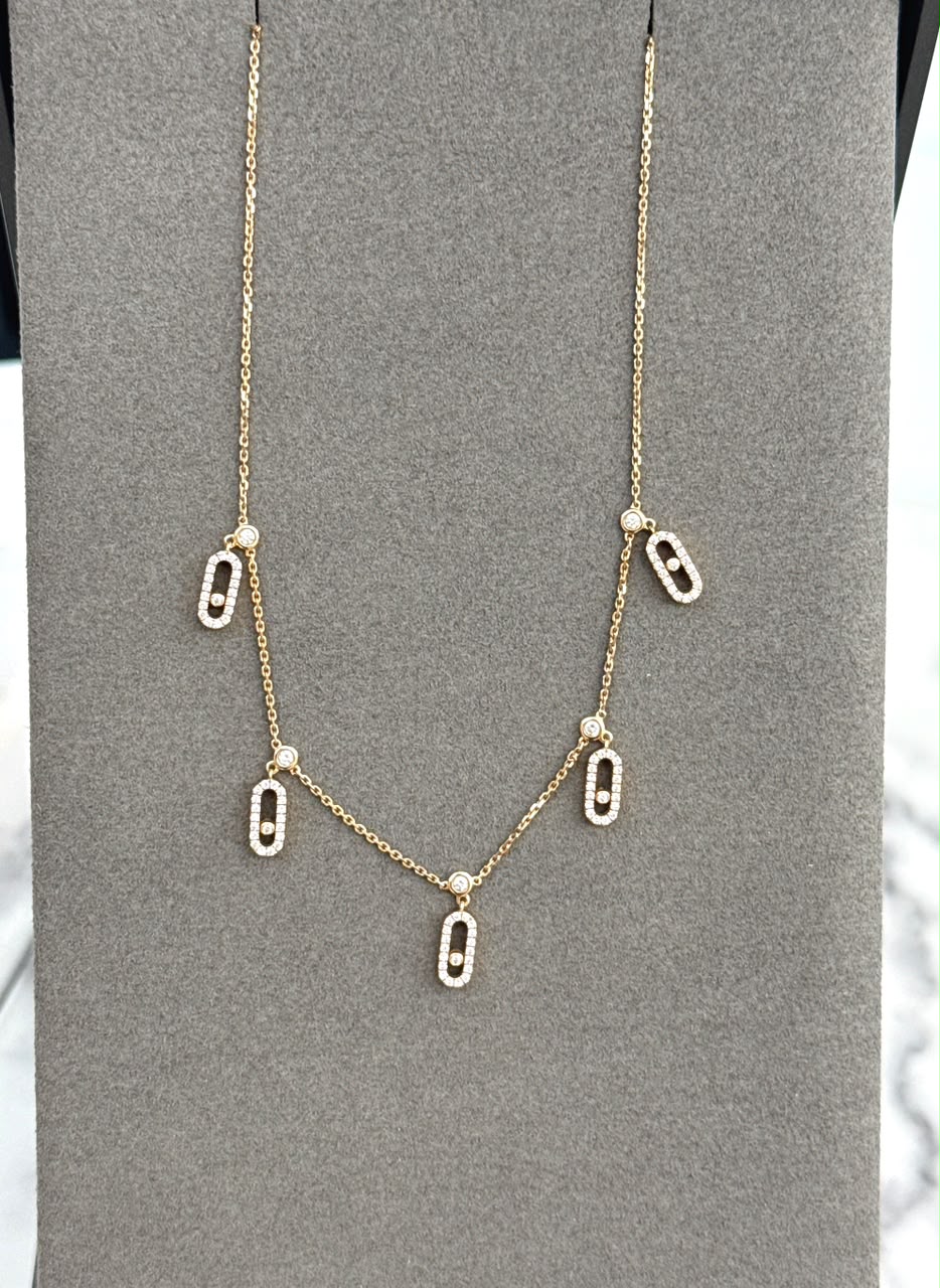 ROSE GOLD MOVE UNO PAVE DIAMOND CHOKER NECKLACE