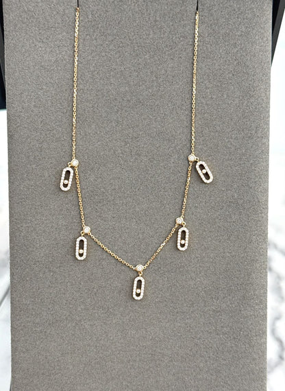 ROSE GOLD MOVE UNO PAVE DIAMOND CHOKER NECKLACE