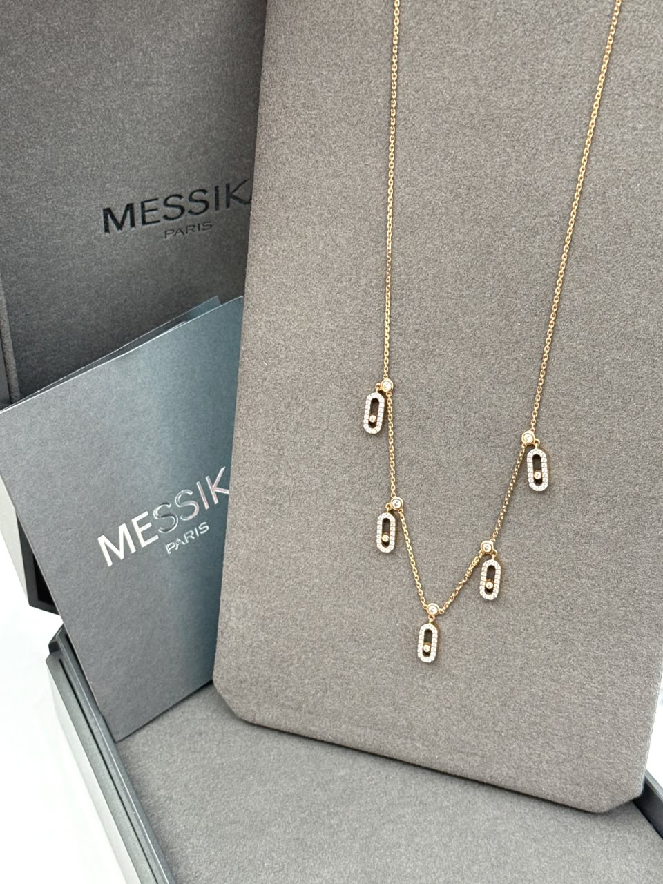 ROSE GOLD MOVE UNO PAVE DIAMOND CHOKER NECKLACE