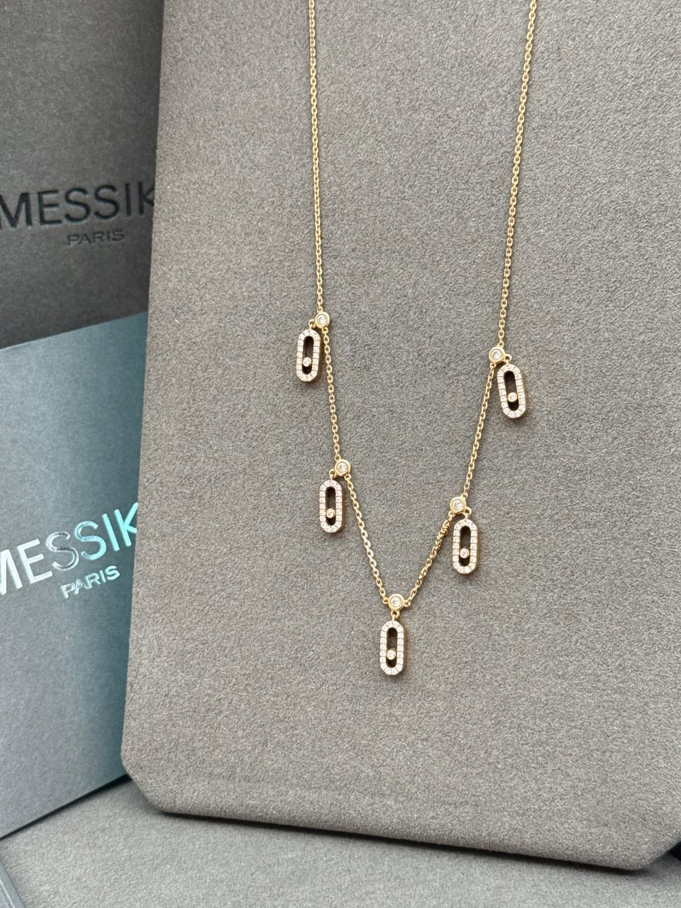 ROSE GOLD MOVE UNO PAVE DIAMOND CHOKER NECKLACE
