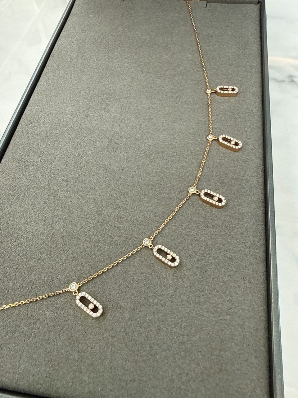 ROSE GOLD MOVE UNO PAVE DIAMOND CHOKER NECKLACE