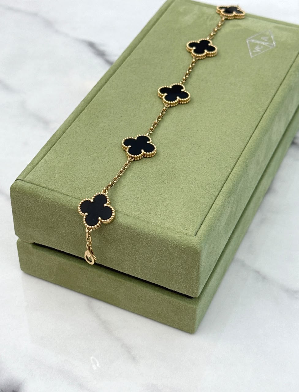 ONYX 5 MOTIF 18K YELLOW GOLD VINTAGE ALHAMBRA BRACELET