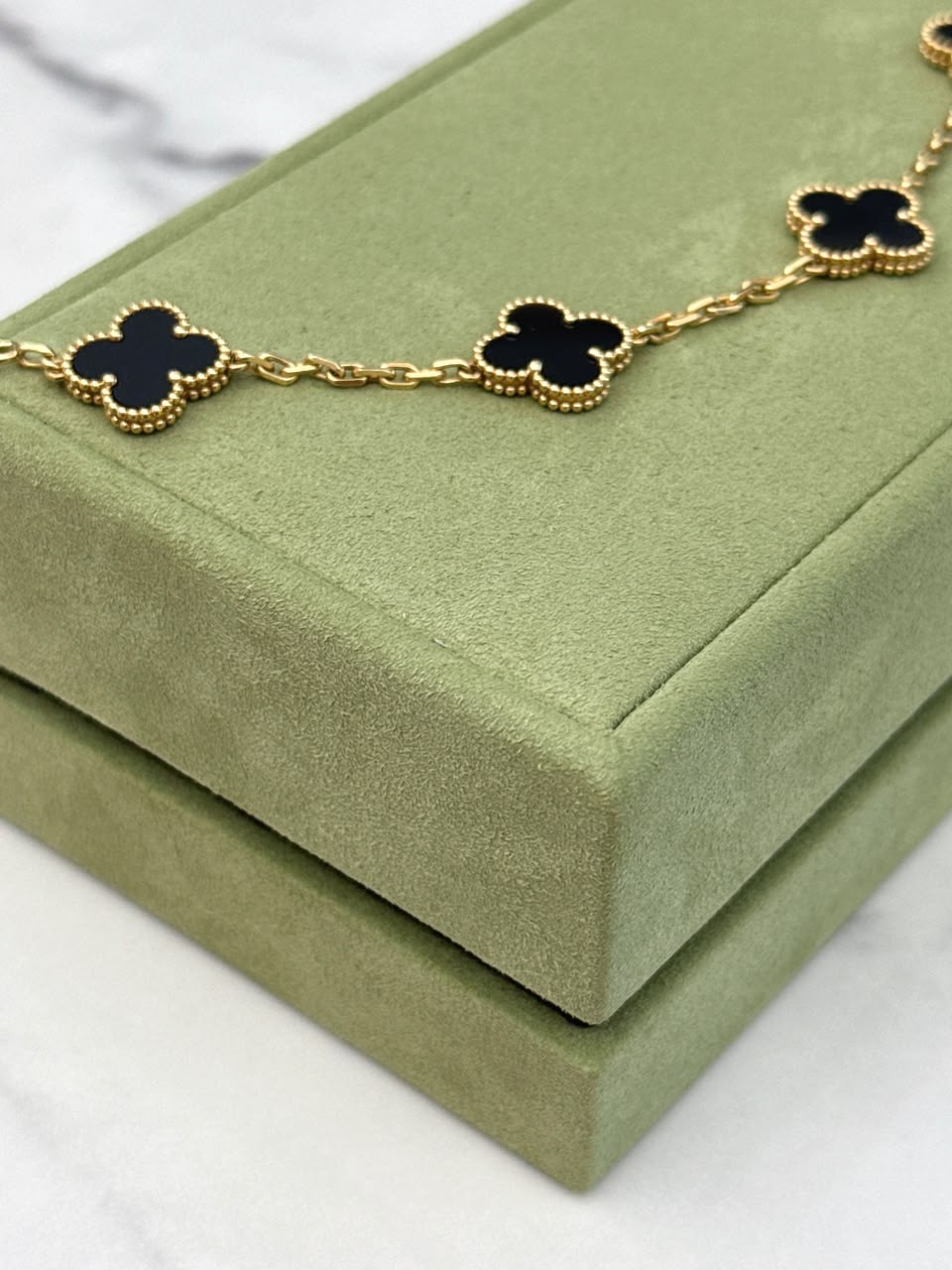 ONYX 5 MOTIF 18K YELLOW GOLD VINTAGE ALHAMBRA BRACELET