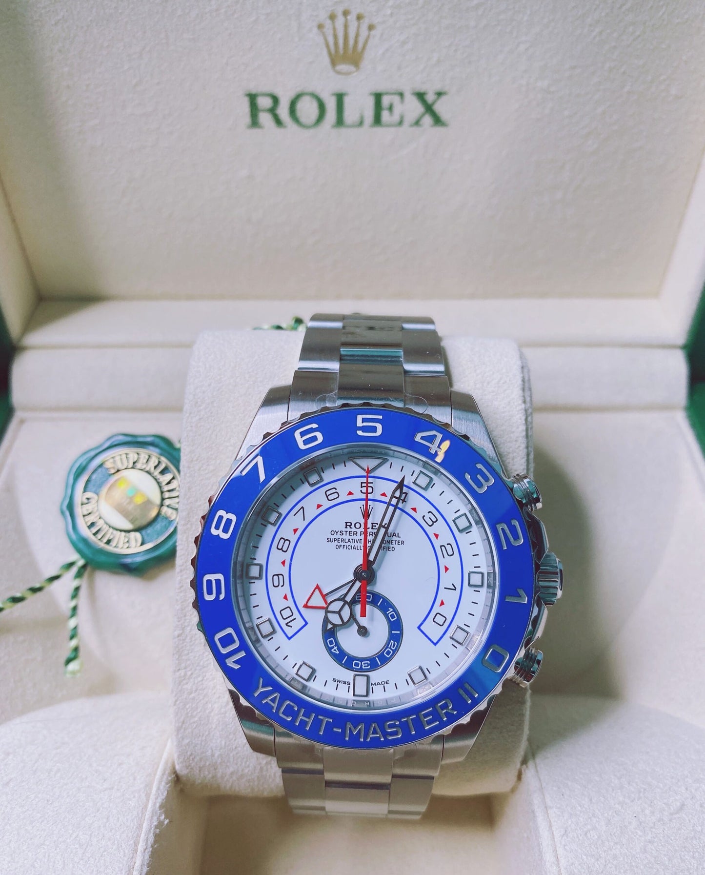 WHITE STEEL YACHT-MASTER II AUTOMATIC WRISTWATCH 116680