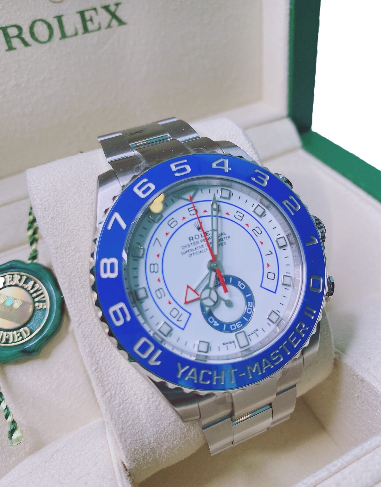 WHITE STEEL YACHT-MASTER II AUTOMATIC WRISTWATCH 116680