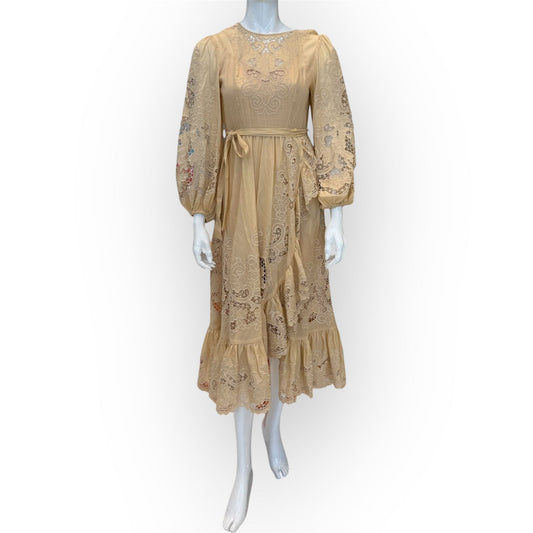 ZIMMERMANN LULU BALLON-SLEEVE BRODIE-DRESS