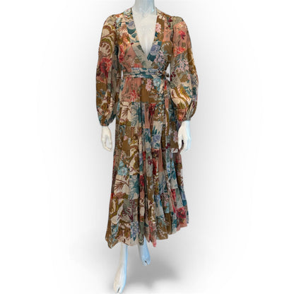 ZIMMERMANN MULTICOLOUR FLORAL PRINTED PANELED MAXI DRESS