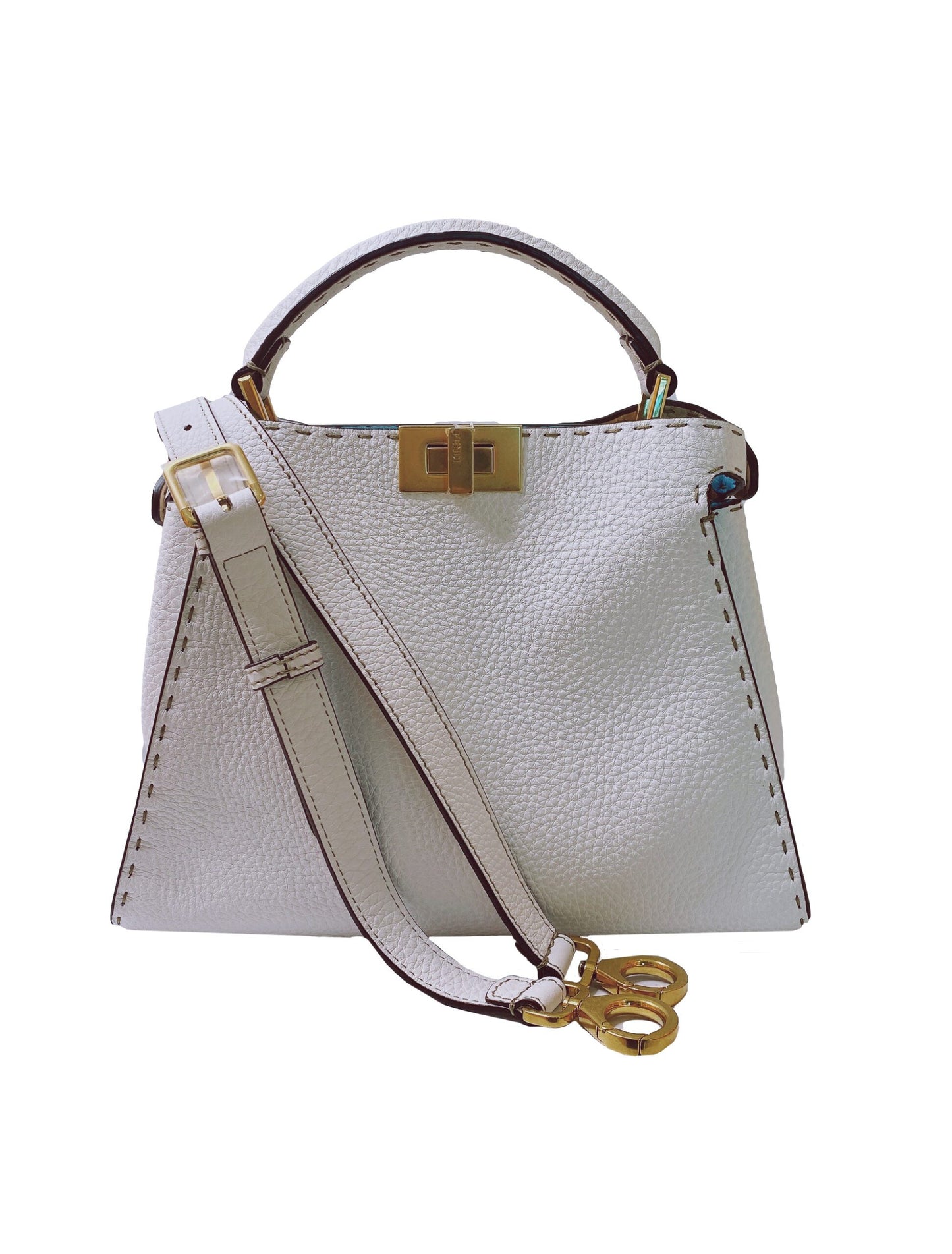 WHITE SELLERIA PEEKABOO SMALL TOP HANDLE BAG