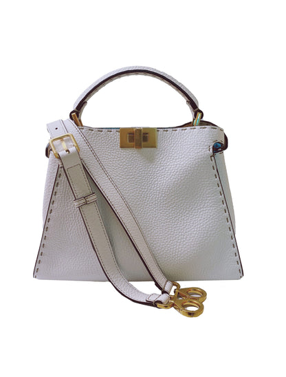 WHITE SELLERIA PEEKABOO SMALL TOP HANDLE BAG