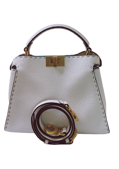 WHITE SELLERIA PEEKABOO SMALL TOP HANDLE BAG