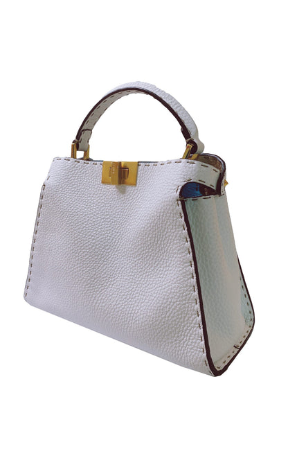 WHITE SELLERIA PEEKABOO SMALL TOP HANDLE BAG