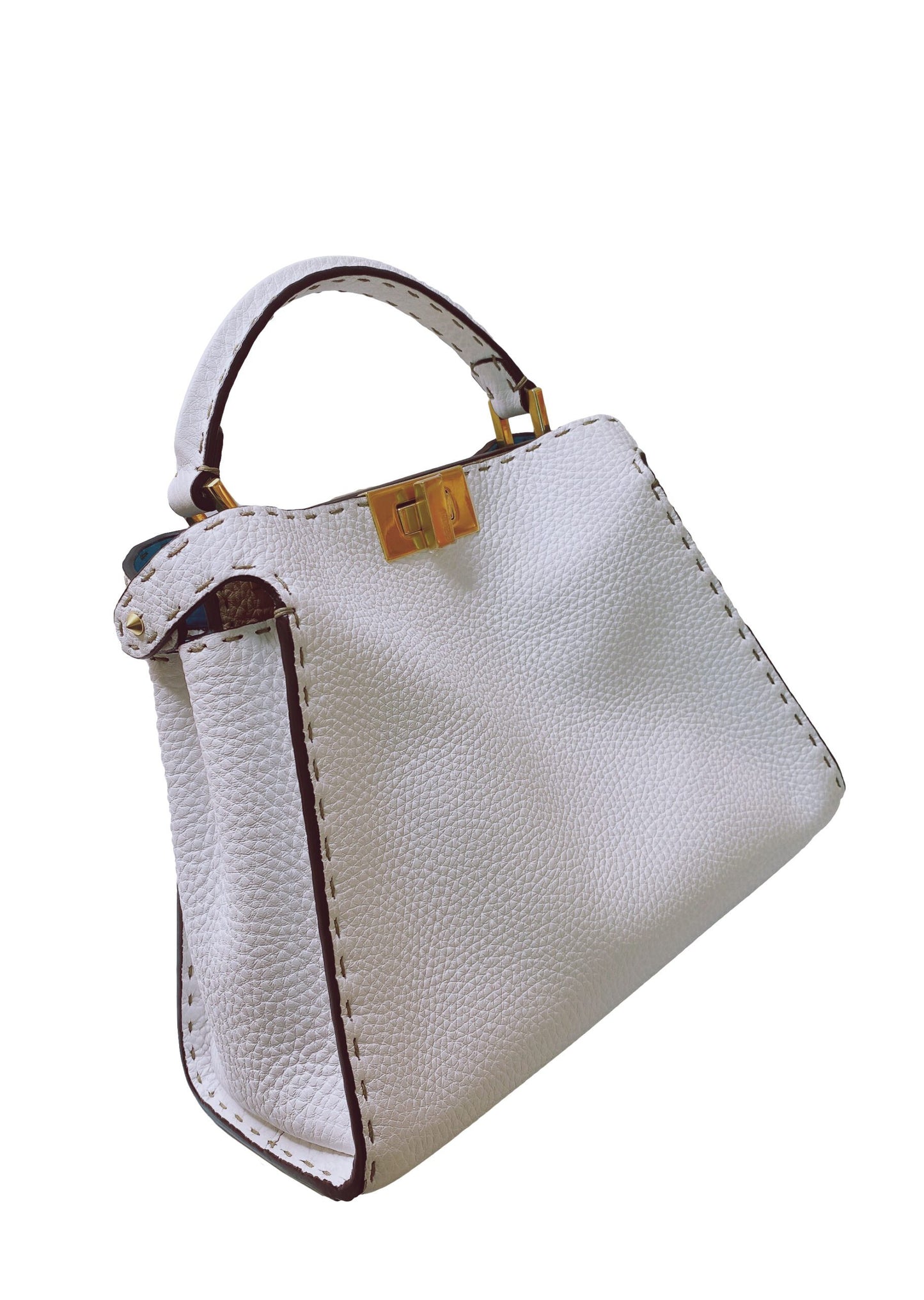 WHITE SELLERIA PEEKABOO SMALL TOP HANDLE BAG