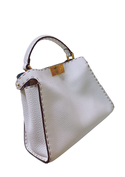 WHITE SELLERIA PEEKABOO SMALL TOP HANDLE BAG