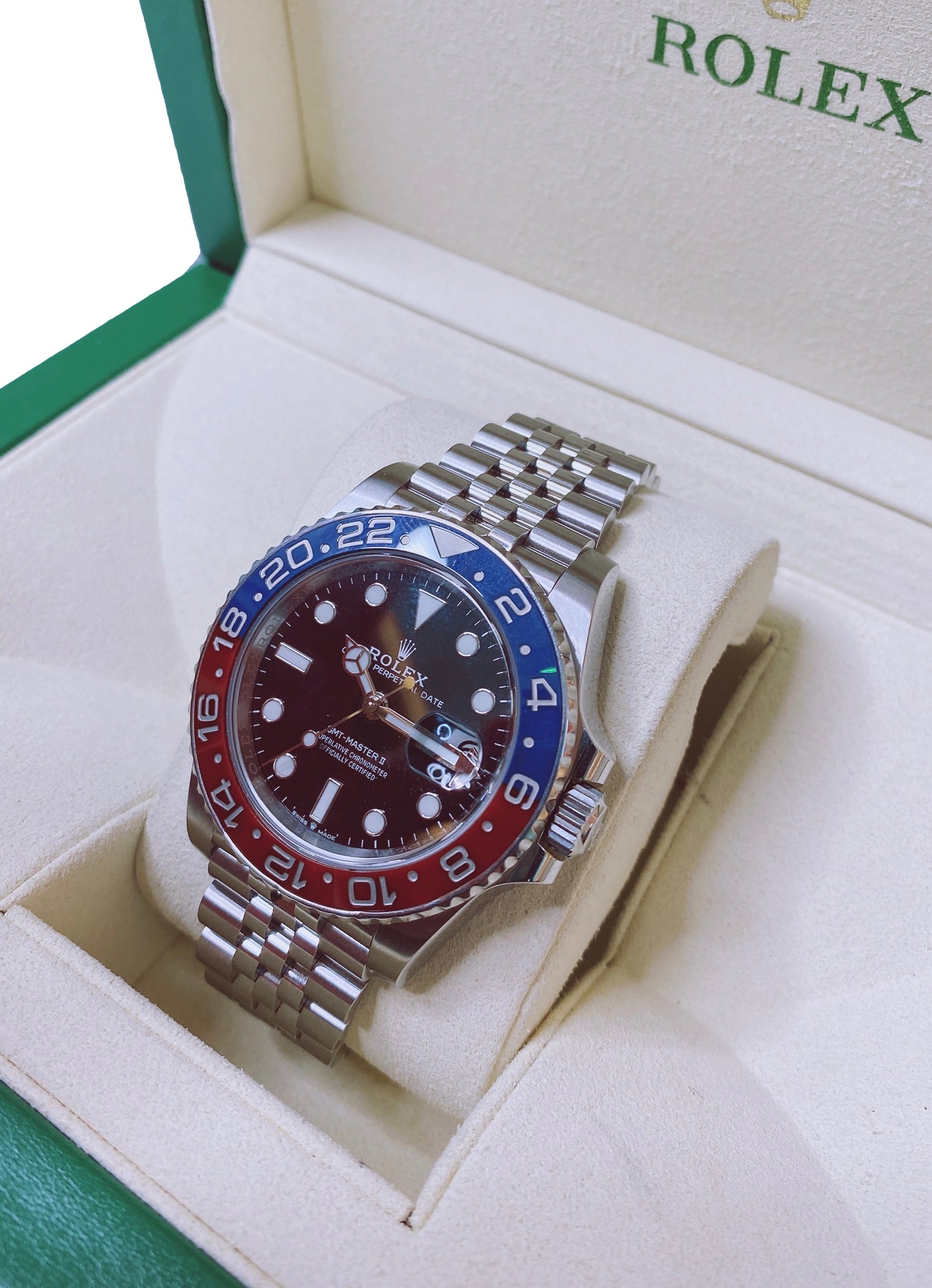 GMT-MASTER II BLACK DIAL PEPSI BEZEL 40MM 126710BLRO WATCH