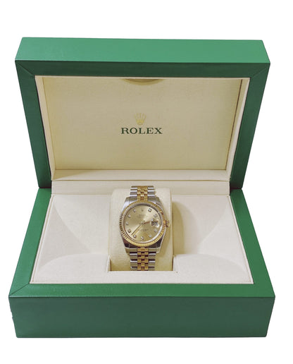 CHAMPAGNE DIAMOND 18K YELLOW GOLD STAINLESS STEEL DATEJUST 36MM