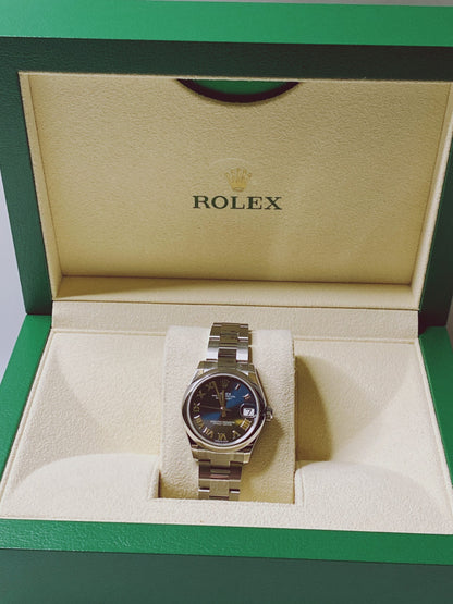 DATEJUST OYSTER STEEL BLUE ROMAN DIAL 31MM 278240 WATCH