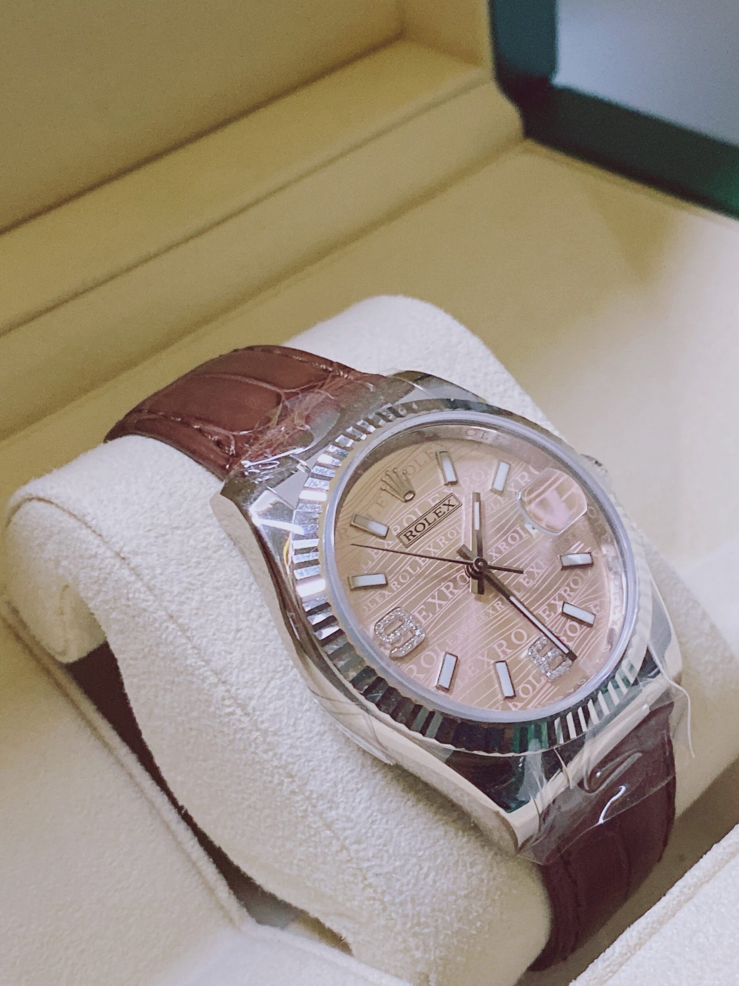 DATEJUST WHITE GOLD PINK DIAMOND DIAL 116139 WATCH 36MM