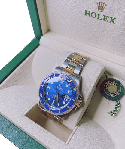 SUBMARINER DATE CERAMIC BLUESY GOLD AND STEEL BLUE DIAL 116613LB WATCH