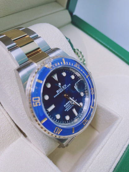 SUBMARINER DATE CERAMIC BLUESY GOLD AND STEEL BLUE DIAL 116613LB WATCH