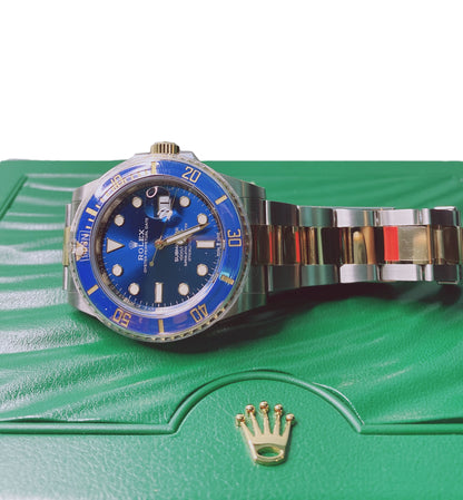 SUBMARINER DATE CERAMIC BLUESY GOLD AND STEEL BLUE DIAL 116613LB WATCH