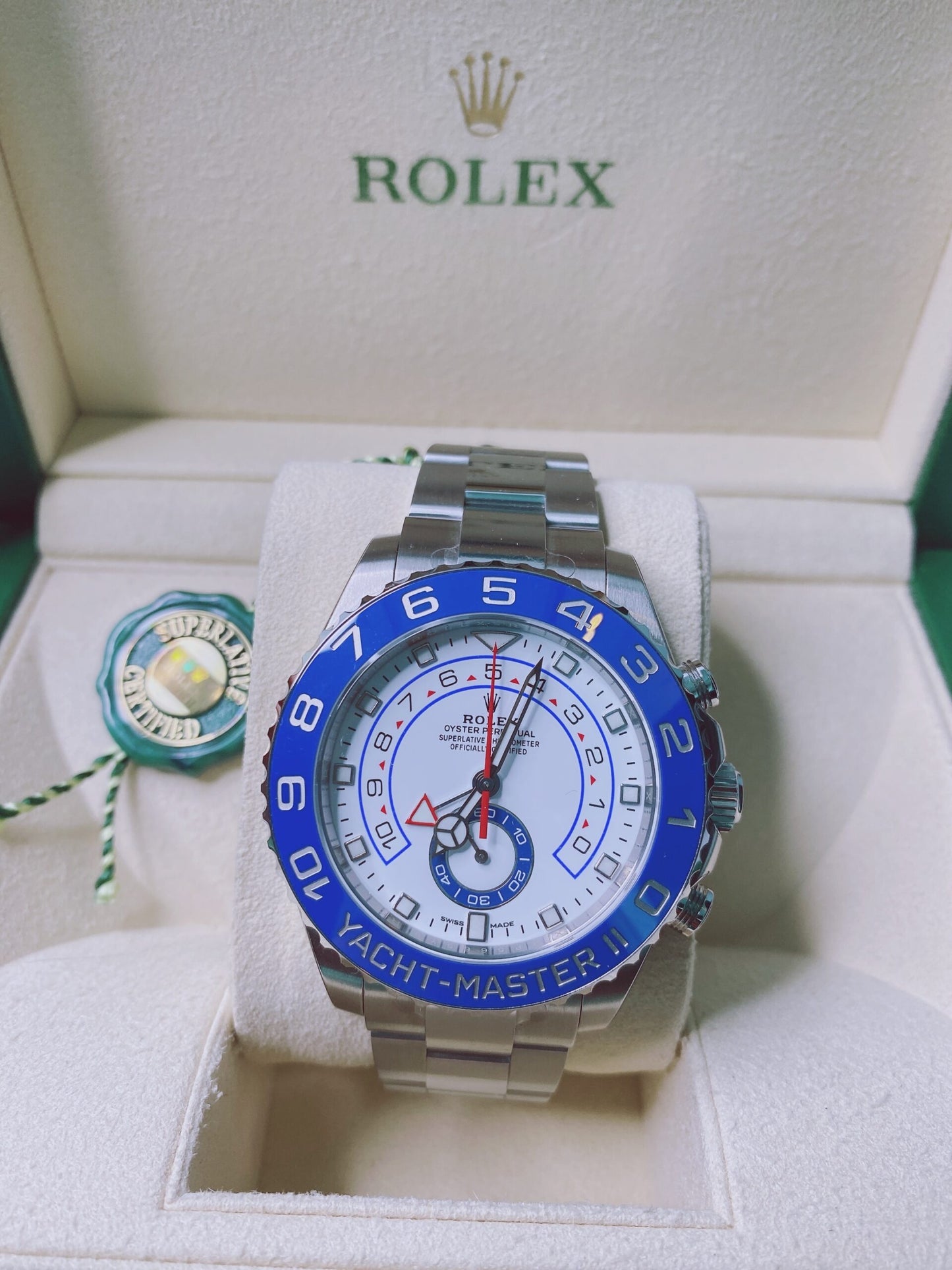 WHITE STEEL YACHT-MASTER II AUTOMATIC WRISTWATCH 116680