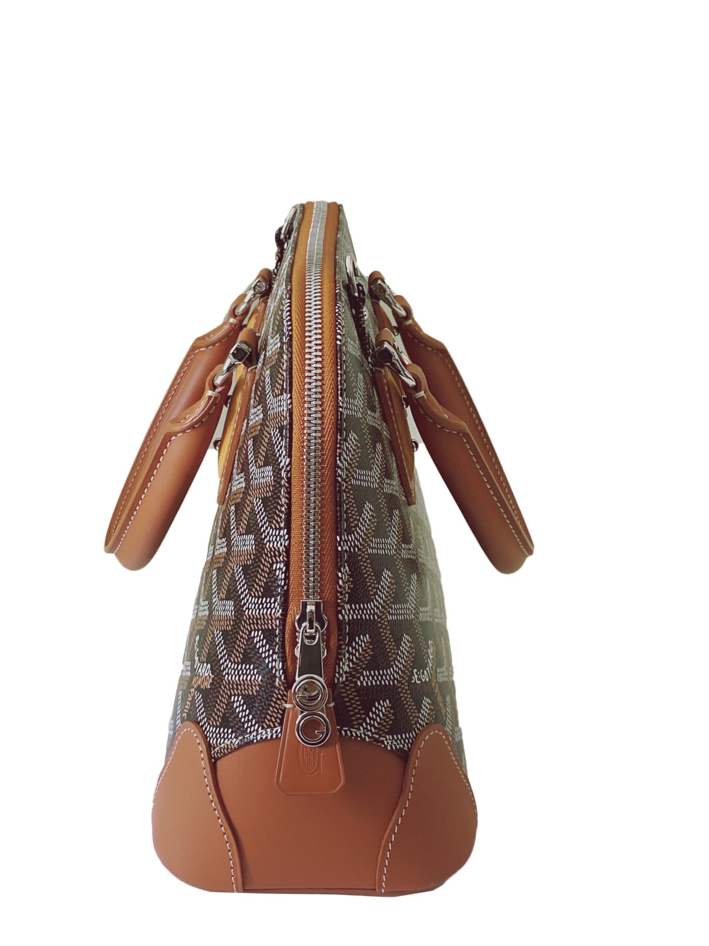 BLACK TAN GOYARDINE CANVAS CALFSKIN VENDOME MINI BAG