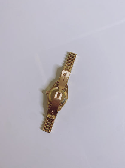 DATEJUST YELLOW GOLD DIAMOND DIAL FLUTED BEZEL 26MM PRESIDENT WATCH