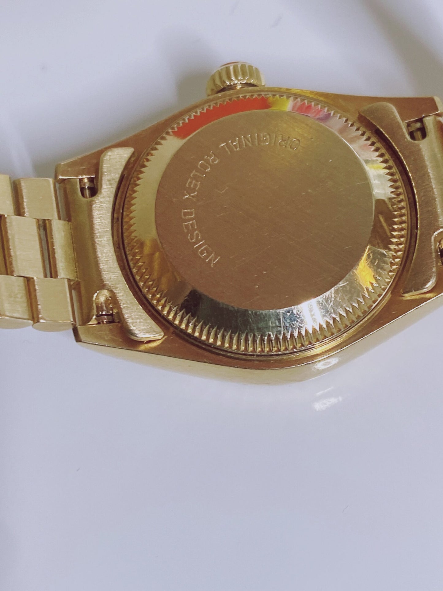DATEJUST YELLOW GOLD DIAMOND DIAL FLUTED BEZEL 26MM PRESIDENT WATCH