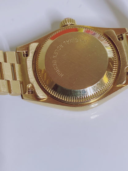 DATEJUST YELLOW GOLD DIAMOND DIAL FLUTED BEZEL 26MM PRESIDENT WATCH