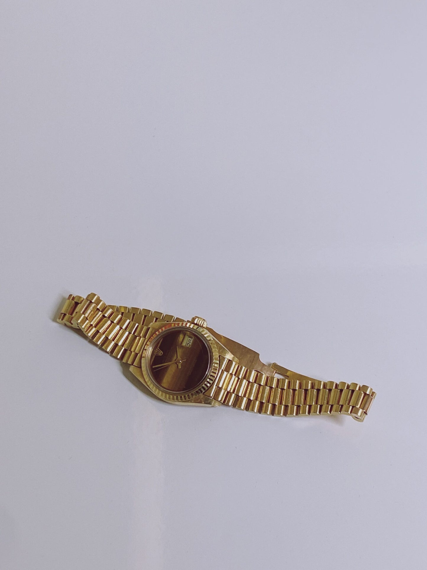 DATEJUST TIGER EYE DIAL 18K YELLOW GOLD FLUTED BEZEL 26MM PRESIDENT WATCH