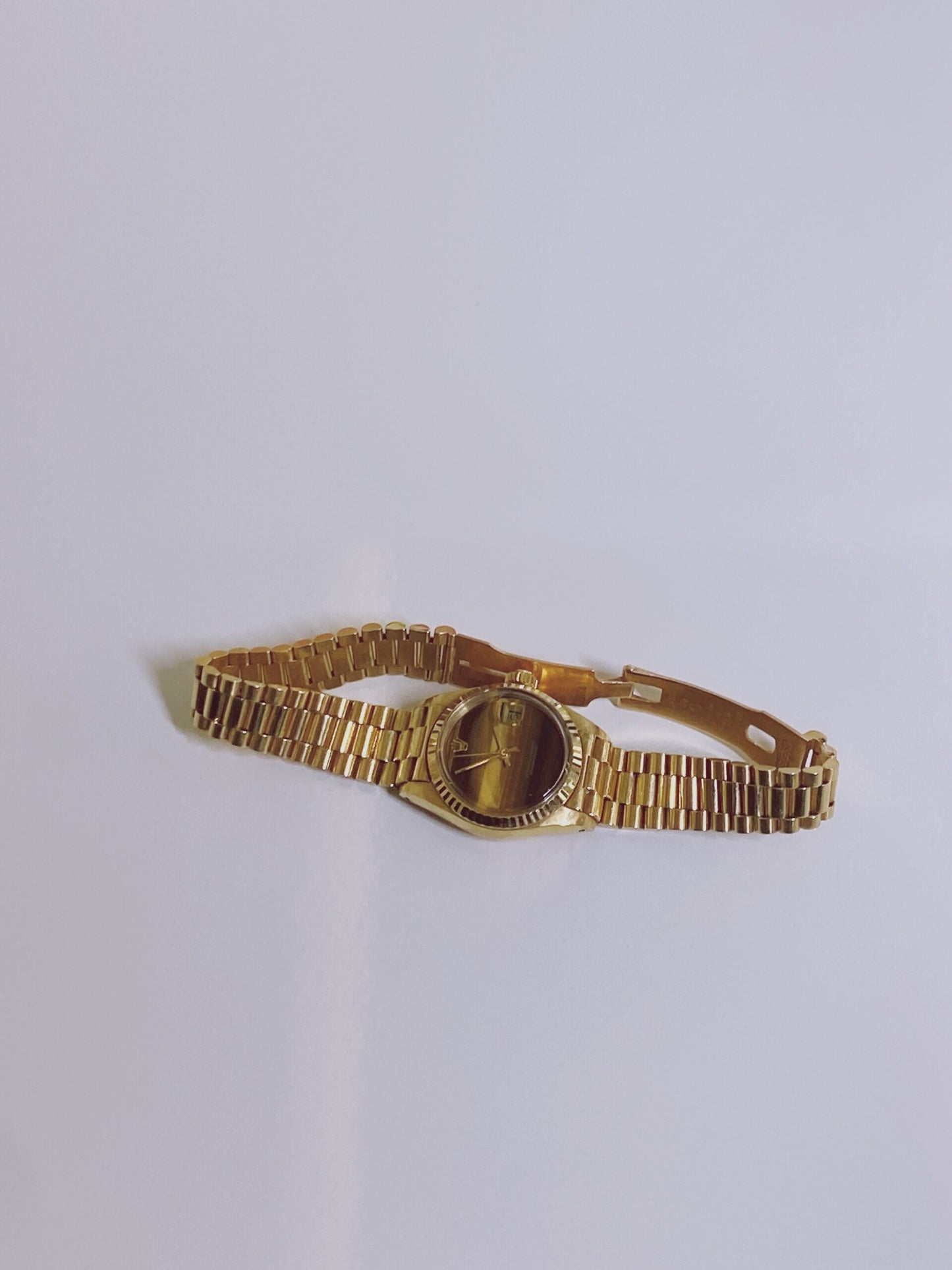 DATEJUST TIGER EYE DIAL 18K YELLOW GOLD FLUTED BEZEL 26MM PRESIDENT WATCH
