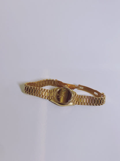 DATEJUST TIGER EYE DIAL 18K YELLOW GOLD FLUTED BEZEL 26MM PRESIDENT WATCH