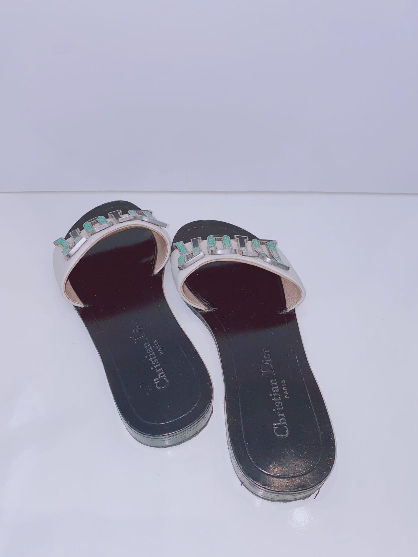 CALFSKIN DIOR EVOLUTION SLIDE SANDALS 38