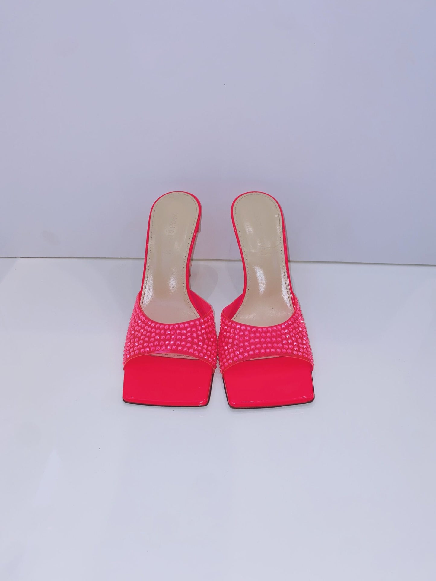 PINK CRYSTAL EMBELLISHED MULES 38