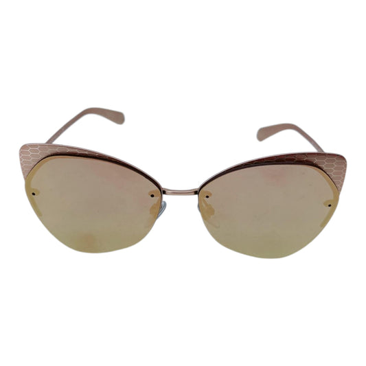 ROSE GOLD MIRRORED LENS CAT-EYE SUNGLASSES
