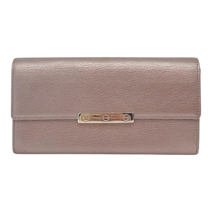 METALLIC PEACH LEATHER CONTINENTAL WALLET