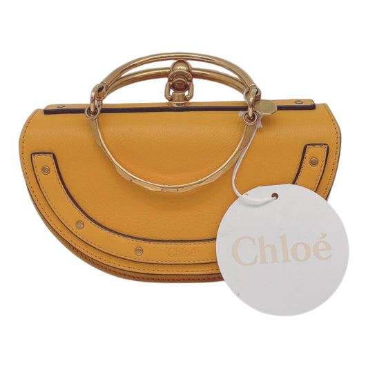 DARK OCHRE CALFSKIN LEATHER SMALL NILE BRACELET MINAUDIERE BAG